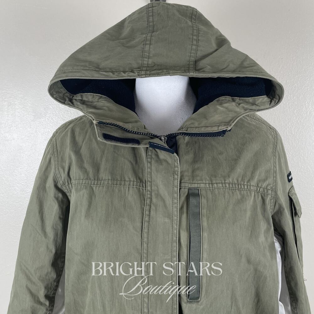 Rare Vintage Green Coat ASO Rory Gilmore Girls Y2K Fall Winter Jacket Hood - Picture 8 of 8